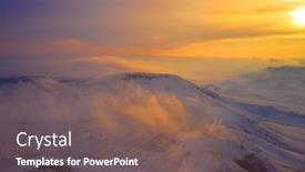  Presentation with golden light - PPT theme enhanced with beautiful-winter-landscape-in-golden background and a violet colored foreground