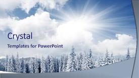  Presentation with snow - PPT theme having beautiful winter landscape with snow background and a sky blue colored foreground