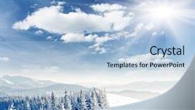  Presentation with snow - Slides with beautiful winter landscape with snow background and a light blue colored foreground