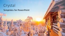  Presentation with finland - Slide deck with beautiful-winter-landscape-with-wooden background and a light blue colored foreground