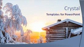  Presentation with hut - Presentation consisting of beautiful-winter-landscape-with-wooden background and a sky blue colored foreground