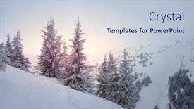  Presentation with mountain snow - Presentation theme having beautiful-winter-mountain-landscape background and a lemonade colored foreground