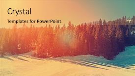  Presentation with mountain luxury resort - Slide set consisting of beautiful winter mountains skiing resort background and a  colored foreground