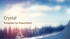  Presentation with winter - Presentation with beautiful winter panorama with snow covered trees retro style filter instagram toning effect tilt shift blur effect background and a cream colored foreground