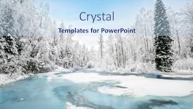  Presentation with winter river - Slides with beautiful-winter-river-and-forest background and a sky blue colored foreground