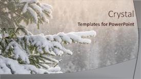  Presentation with falling snow - Theme having beautiful-winter-scenery-with-snow background and a lemonade colored foreground