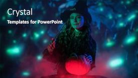 Presentation with black magic - PPT theme having beautiful-witch-in-a-black background and a navy blue colored foreground