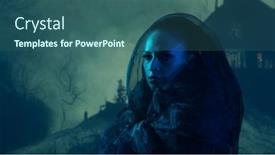  Presentation with witchcraft - Theme consisting of beautiful-witch-making-the-witchcraft background and a ocean colored foreground