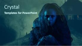  Presentation with witchcraft - PPT theme having beautiful-witch-making-the-witchcraft background and a ocean colored foreground