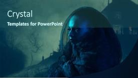  Presentation with witchcraft - Presentation theme consisting of beautiful-witch-making-the-witchcraft background and a ocean colored foreground