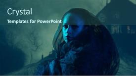  Presentation with witchcraft - Presentation theme enhanced with beautiful-witch-making-the-witchcraft background and a ocean colored foreground