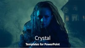  Presentation with witchcraft - Presentation design enhanced with beautiful-witch-making-the-witchcraft background and a navy blue colored foreground