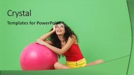  Presentation with beautiful green - Presentation theme having beautiful woman 20s wearing summer background and a seafoam green colored foreground