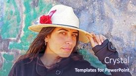  Presentation with graffiti - Amazing PPT layouts having beautiful woman against a graffiti background backdrop and a tawny brown colored foreground