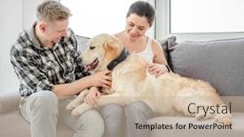  Presentation with cute - Beautiful theme featuring beautiful-woman-and-man-cuddling backdrop and a soft green colored foreground