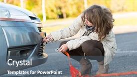  Presentation with car assembly line - Cool new presentation theme with hand writing sem - search engine backdrop and a white colored foreground