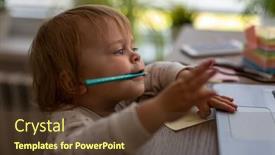  Presentation with credit card - Colorful slides enhanced with beautiful-woman-at-home backdrop and a  colored foreground