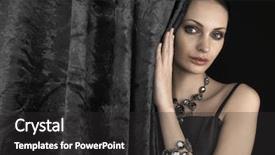  Presentation with behind curtain - Colorful presentation design enhanced with beautiful woman behind the velvet curtain on dark background backdrop and a dark gray colored foreground
