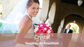  Presentation with relationship - Slides consisting of beautiful woman bride at church background and a coral colored foreground