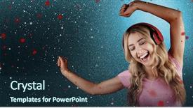  Presentation with dance beautiful couple dancing ballroom - Theme enhanced with beautiful woman dancing with headphones background and a tawny brown colored foreground