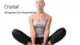 Presentation with exercise - PPT theme featuring beautiful woman doing a stretching exercise background and a white colored foreground