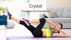  Presentation with bicycle - Slide deck enhanced with beautiful woman doing bicycle crunch background and a lemonade colored foreground