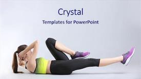  Presentation with bicycle - Colorful PPT layouts enhanced with beautiful woman doing bicycle crunch backdrop and a sky blue colored foreground