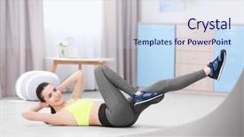  Presentation with bicycle trail - Presentation theme with beautiful woman doing bicycle crunch background and a  colored foreground