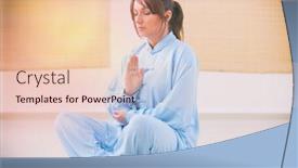  Presentation with tai chi - Audience pleasing presentation theme consisting of beautiful-woman-doing-qi-gong backdrop and a lemonade colored foreground