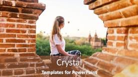  Presentation with hot air balloons - Audience pleasing presentation theme consisting of beautiful-woman-enjoying-rooftop-view backdrop and a red colored foreground