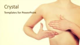  Presentation with breast exam - Amazing PPT layouts having beautiful woman examining her breast backdrop and a cream colored foreground