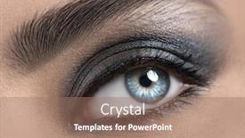  Presentation with iris - Slide set enhanced with beautiful-woman-eye-close-up background and a coral colored foreground