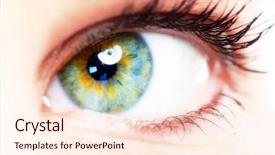  Presentation with optometry - Beautiful theme featuring beautiful woman eye vision backdrop and a  colored foreground