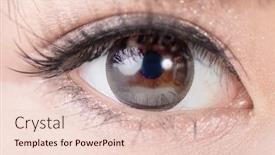  Presentation with eyelashes - PPT theme having baby - young couple with newborn son background and a violet colored foreground