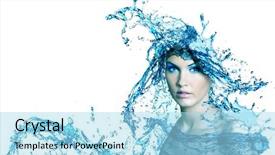 Presentation with water - PPT theme consisting of beautiful woman face with water background and a arctic colored foreground