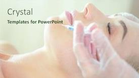  Presentation with aging - Slide deck featuring beautiful-woman-gets-beauty-facial background and a sky blue colored foreground