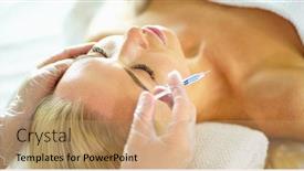  Presentation with aging - Beautiful PPT layouts featuring beautiful-woman-gets-beauty-facial backdrop and a coral colored foreground