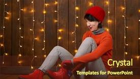  Presentation with red - Slide set consisting of beautiful woman gets red shoes background and a tawny brown colored foreground