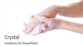  Presentation with hand washing - Amazing slides having beautiful woman hand washing her backdrop and a white colored foreground