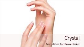  Presentation with nails manicure - Slides consisting of beautiful woman hands spa background and a lemonade colored foreground