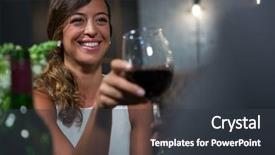 Presentation with wine industry - Cool new PPT theme with beautiful woman having red wine backdrop and a dark gray colored foreground