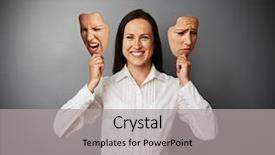  Presentation with good - Presentation theme consisting of beautiful woman hiding her good background and a light gray colored foreground