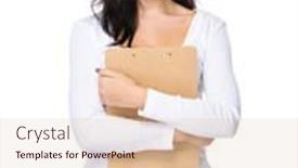  Presentation with case report - Presentation consisting of beautiful-woman-hold-with-case background and a lemonade colored foreground