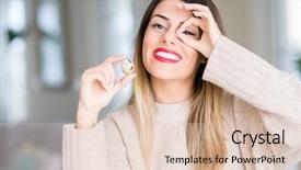  Presentation with quail - Cool new theme with beautiful woman holding fresh quail backdrop and a lemonade colored foreground