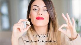  Presentation with beautiful fresh leaves water drops - PPT theme featuring beautiful woman holding fresh quail background and a  colored foreground