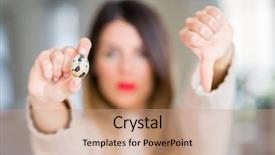  Presentation with quail - Cool new PPT layouts with beautiful woman holding fresh quail backdrop and a coral colored foreground