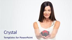  Presentation with boxing woman and a tawny - Cool new slide set with beautiful woman holding jewerly gift backdrop and a sky blue colored foreground