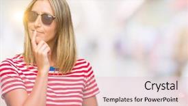  Presentation with soccer - Slides featuring beautiful woman holding soccer football background and a lemonade colored foreground