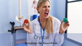  Presentation with strength - Presentation theme featuring beautiful-woman-holding-strength-ball background and a  colored foreground