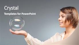  Presentation with soap - PPT theme enhanced with beautiful woman holding white soap - close-up portrait of a funny background and a gray colored foreground